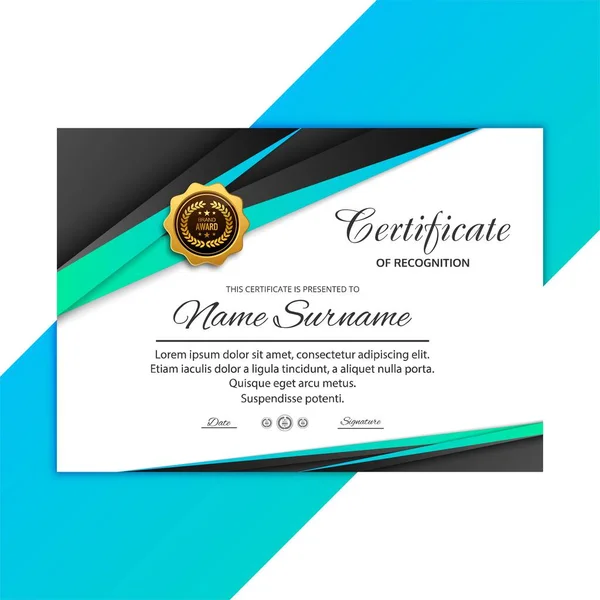 Certificado Abstrato Concede Diploma Design Modelo Premium —  Vetores de Stock