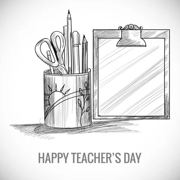 Vamos comemorar o dia do professor feliz e desenho a lápis
