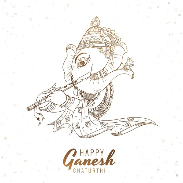 Konstnärlig Skiss Ganesh Chaturthi Festival Kort Bakgrund — Stock vektor