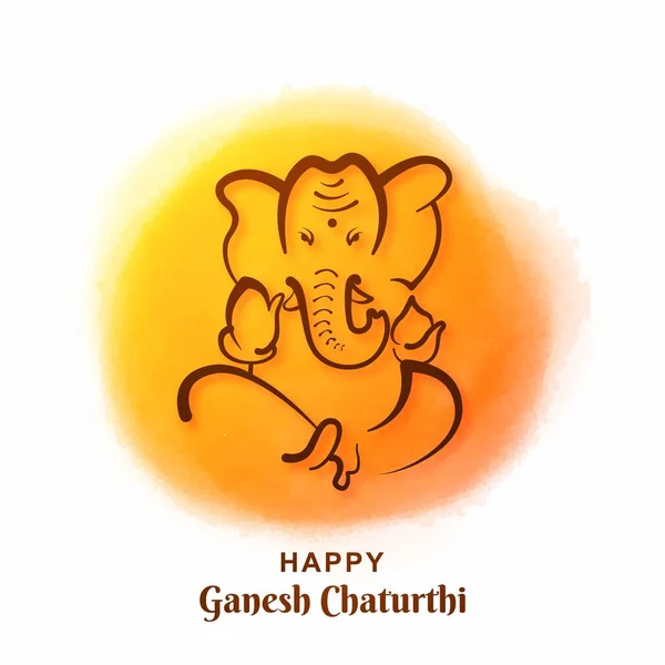 Ganesh Chaturthi Festival Kartı Geçmişi — Stok Vektör