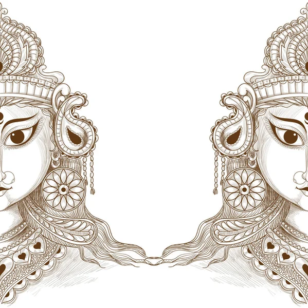 Beautiful Navratri Decorative Sketch Background — Stockvektor