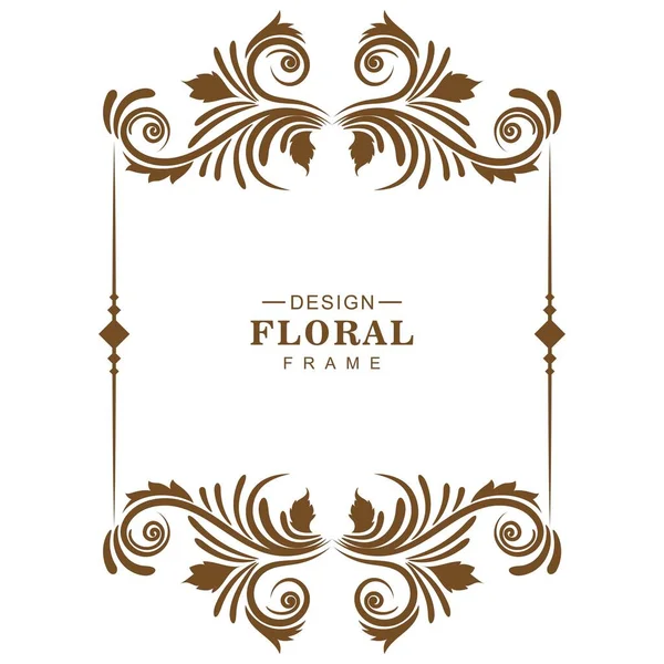 Hermoso Diseño Marco Floral Decorativo — Archivo Imágenes Vectoriales