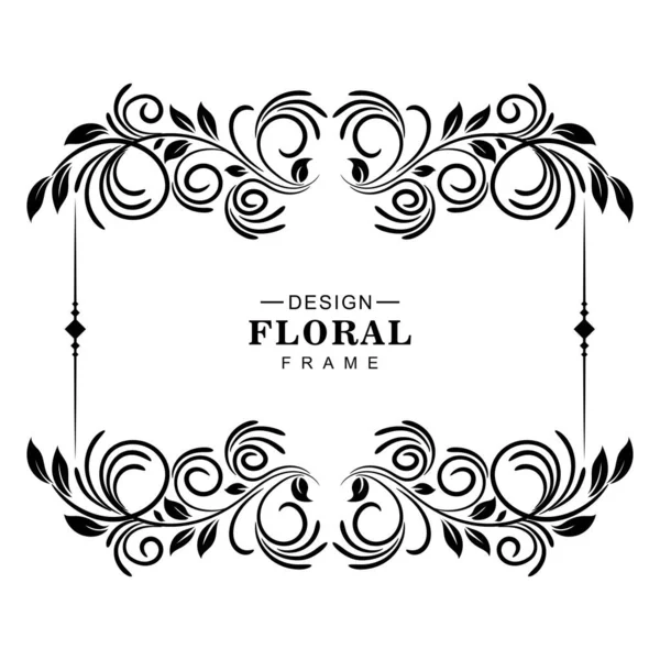 Design Moldura Floral Artística Decorativa — Vetor de Stock