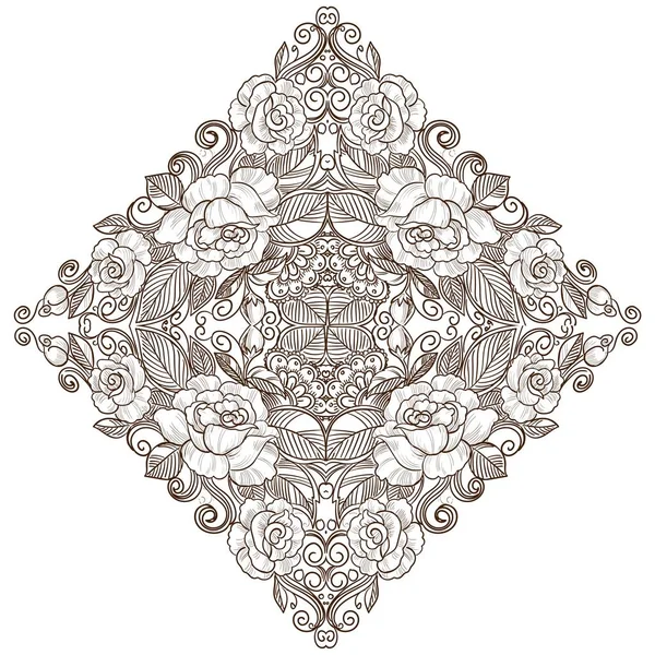 Desenho Mandala Decorativo Desenhado Mão — Vetor de Stock