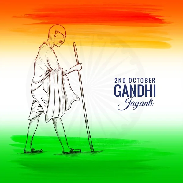 Οκτωβρίου Gandhi Jayanti Για Εθνικό Φεστιβάλ Γιορτάζεται Φόντο — Διανυσματικό Αρχείο