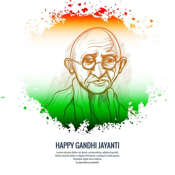 Happy Gandhi Jayanti Είναι Ένα Εθνικό Εορταστικό Υπόβαθρο — Διανυσματικό Αρχείο