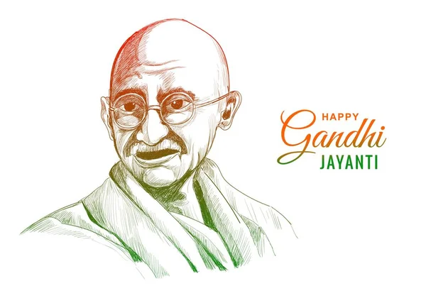 Mahatma Gandhi Για Gandhi Jayanti Λευκό Φόντο — Διανυσματικό Αρχείο