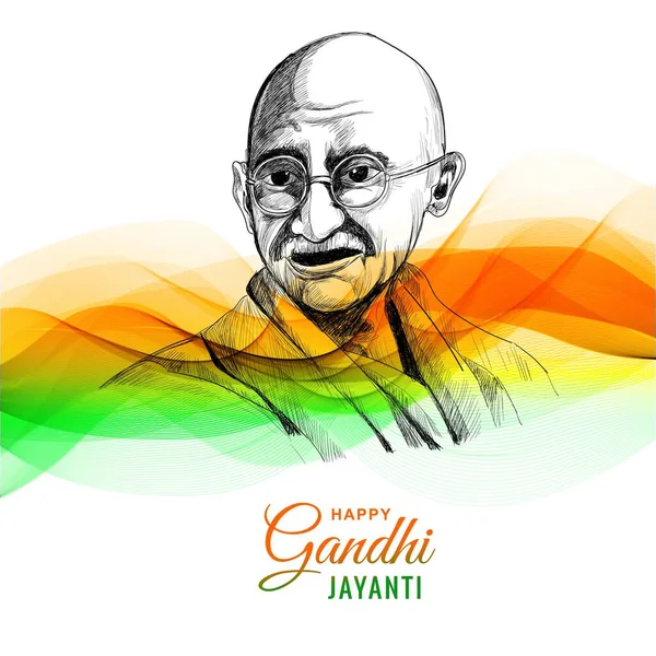 Happy Gandhi Jayanti Για Κύμα Φόντο — Διανυσματικό Αρχείο