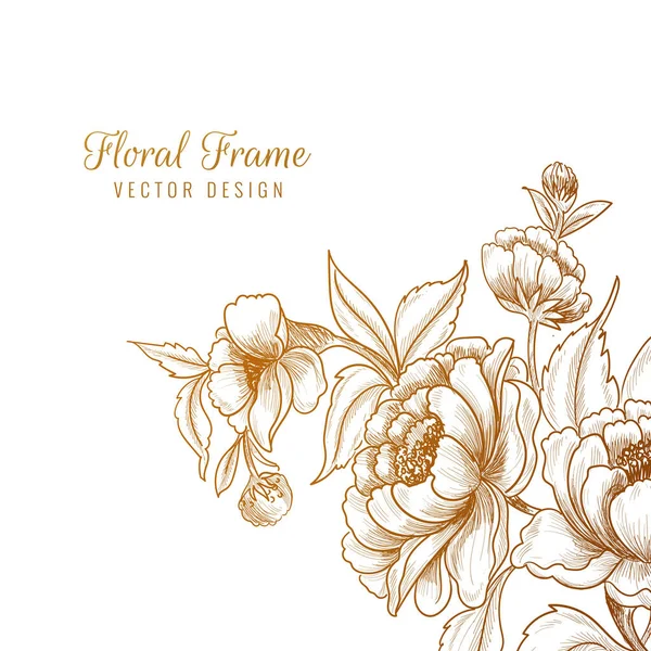 Beau Cadre Floral Décoratif Décoratif Fond — Image vectorielle