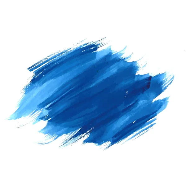Ručně Kreslit Modrý Tah Štětce Akvarel Design — Stockový vektor