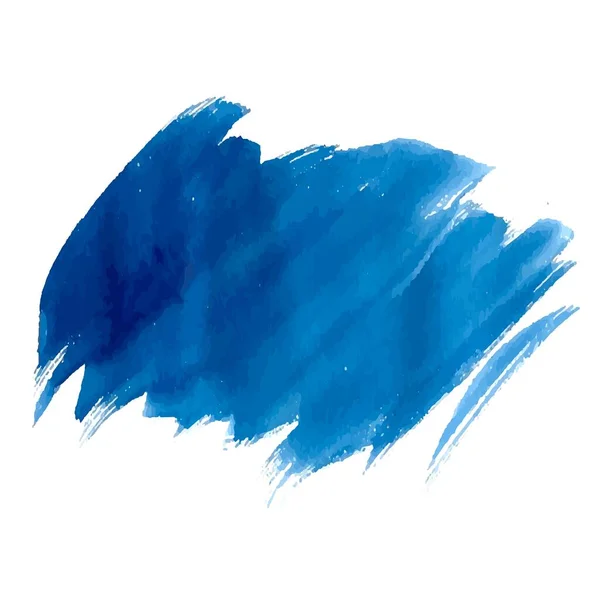 Hand Draw Blue Brush Stroke Watercolor Design — Stock vektor