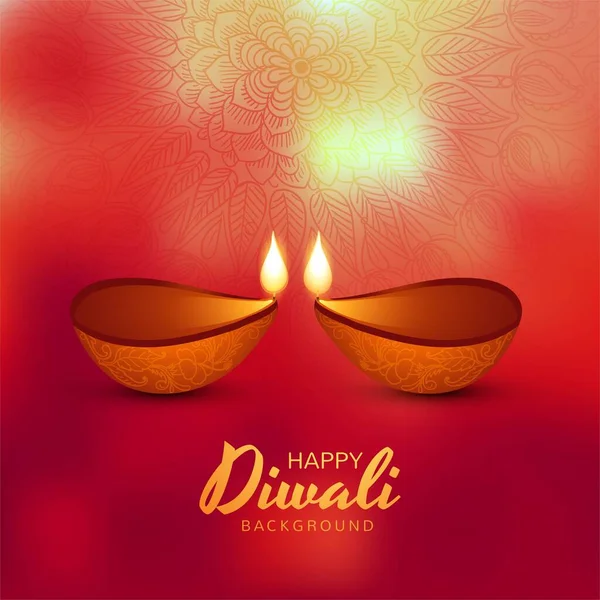 Όμορφη Ευχετήρια Κάρτα Ευτυχισμένη Diwali Για Ινδική Φεστιβάλ Φόντο — Διανυσματικό Αρχείο