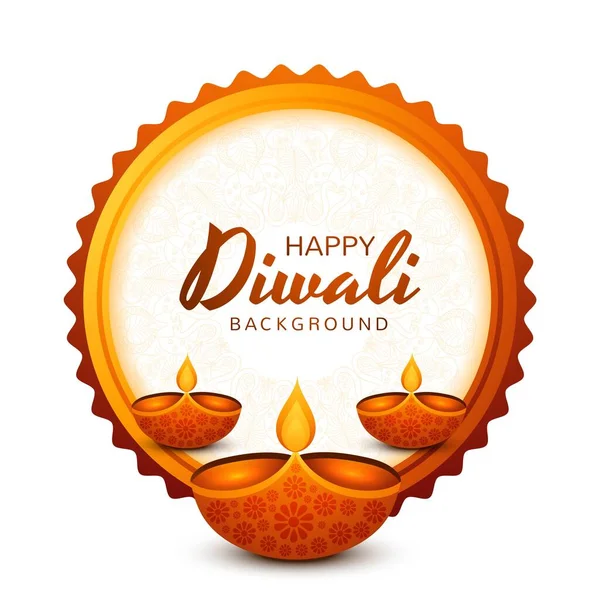 Elegant Dekorativ Diwali Olja Lampa Indiska Festival Kort Bakgrund — Stock vektor