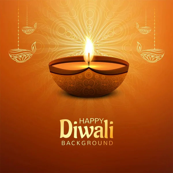 Artistique Religieux Heureux Diwali Festival Carte Fond — Image vectorielle