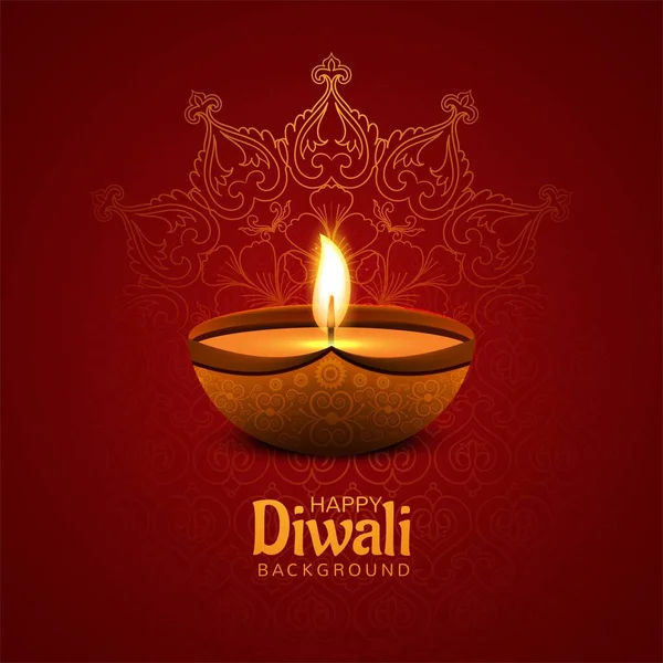 Hermoso Feliz Diwali Festival Tarjeta Fondo — Vector de stock