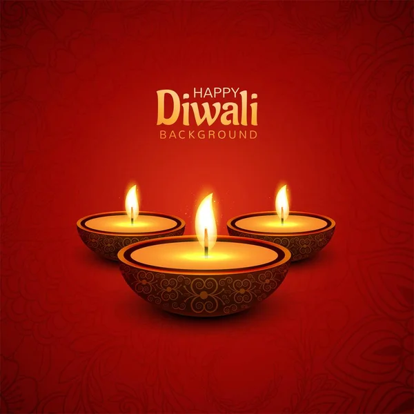 Feliz Diwali Festival Cartão Fundo — Vetor de Stock