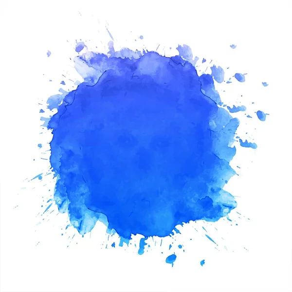Mão Desenhar Azul Respingo Aquarela Fundo — Vetor de Stock