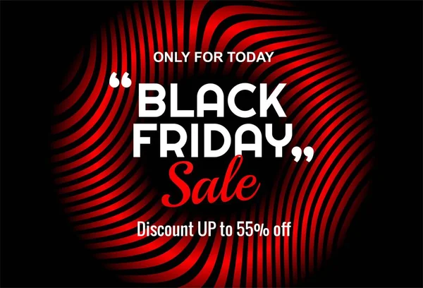 Black Friday Card Banner Red Lines Background — Stock Vector