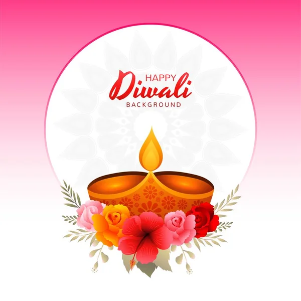 Hermosa Tarjeta Felicitación Para Festival Diwali Fondo — Vector de stock