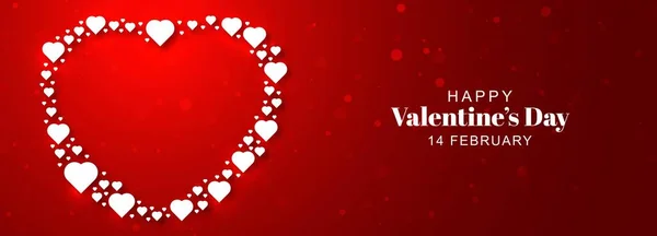 Fondo Del Día San Valentín Con Bandera Del Corazón — Vector de stock
