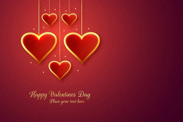 Schöne Glückliche Valentinstag Herz Mit Kartenhintergrund — Stockvektor