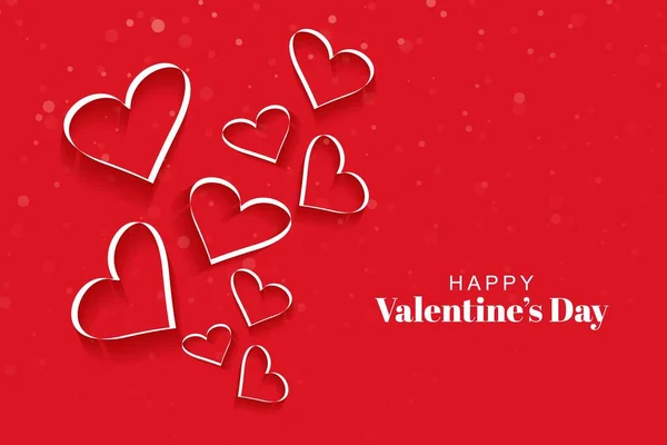 Felice Giorno San Valentino Cuori Incantevoli Biglietto Auguri Sfondo — Vettoriale Stock