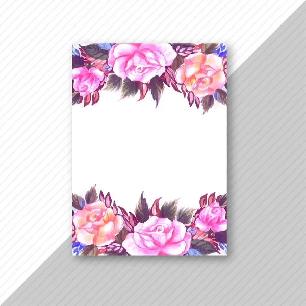 Flor Decorativa Boda Invitación Tarjeta Folleto Fondo — Archivo Imágenes Vectoriales