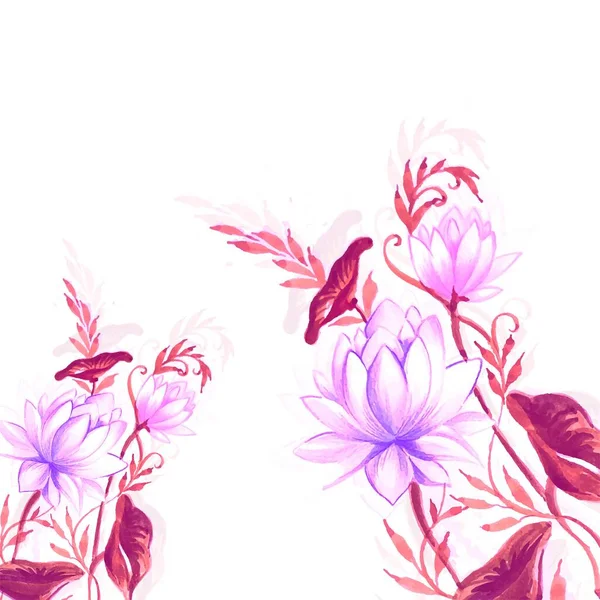 Mooie Hand Tekening Decoratieve Bloemen Bruiloft Kaart Achtergrond — Stockvector