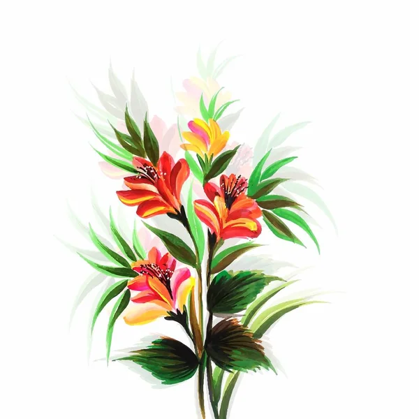 Preciosa Acuarela Colorido Diseño Tarjetas Florales — Vector de stock