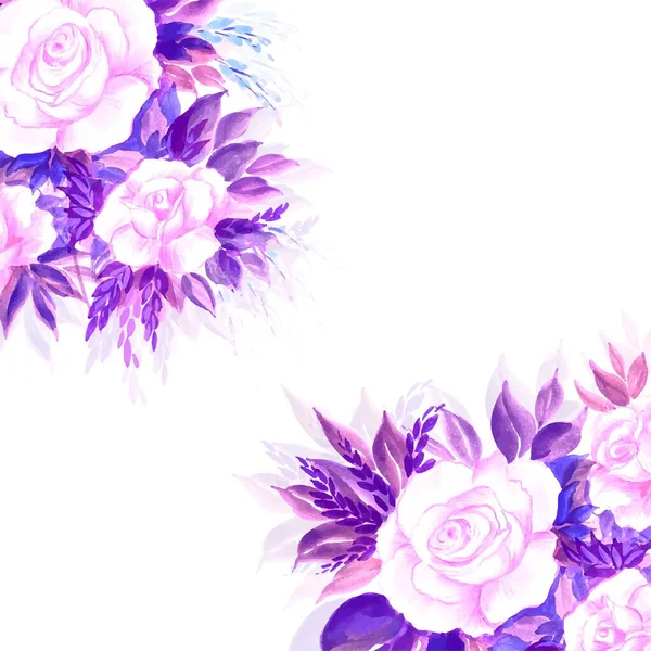 素敵な水彩の花の背景と結婚式の招待カード — ストックベクタ