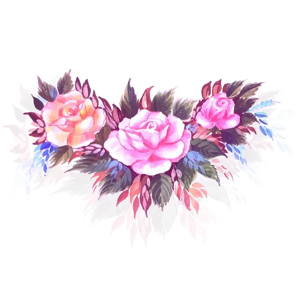 Conception Carte Fleur Décorative Mariage — Image vectorielle