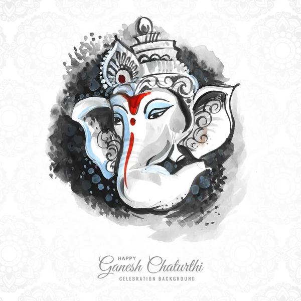 Ganesh Chaturthi Wishes Greeting Card Design — Stock Vector