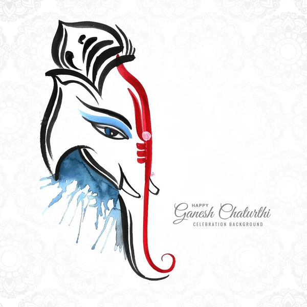 Künstlerische Glücklich Ganesh Chaturthi Kreative Karte Hintergrund — Stockvektor