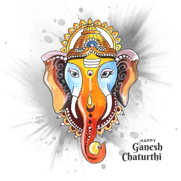 Ganesh Chaturthi Tebrik Kartı Tasarımı Istiyor — Stok Vektör