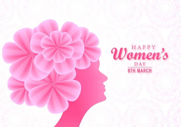 Happy Women Day Fundal Carte Elegantă — Vector de stoc