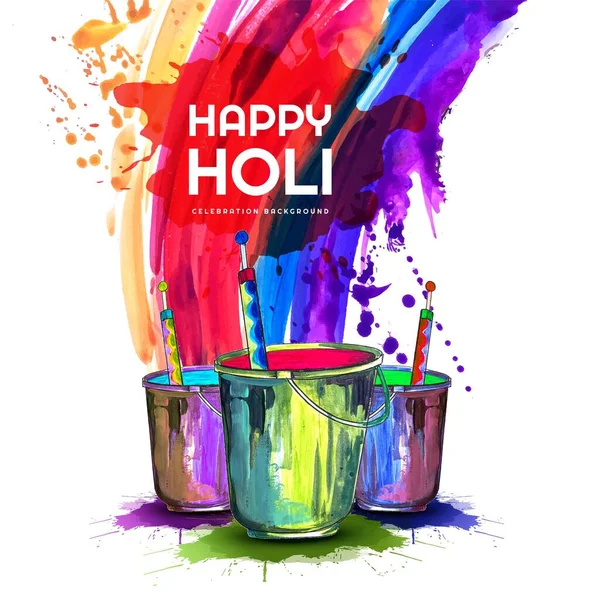 Εορτασμός Του Πολύχρωμο Φόντο Ευτυχισμένη Κάρτα Holi — Διανυσματικό Αρχείο