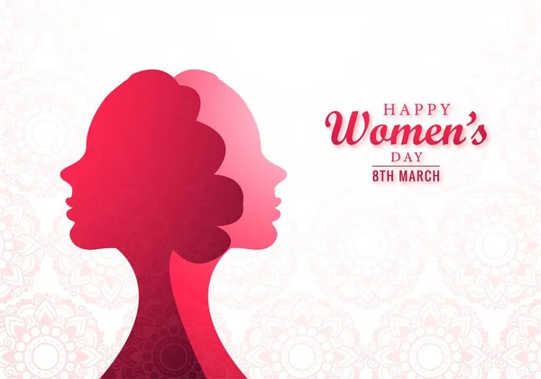 Happy Women Day Vieringen Concept Kaart Ontwerp — Stockvector