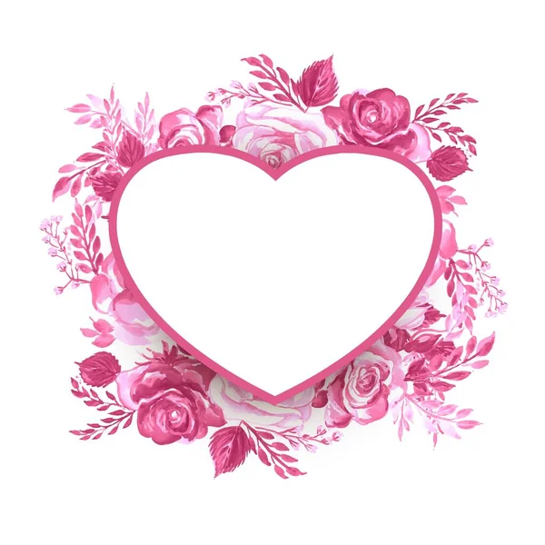 Valentinstag Einladungskarte Mit Blumen Hintergrund — Stockvektor