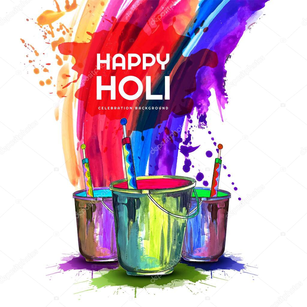 Celebration of colorful happy holi card background