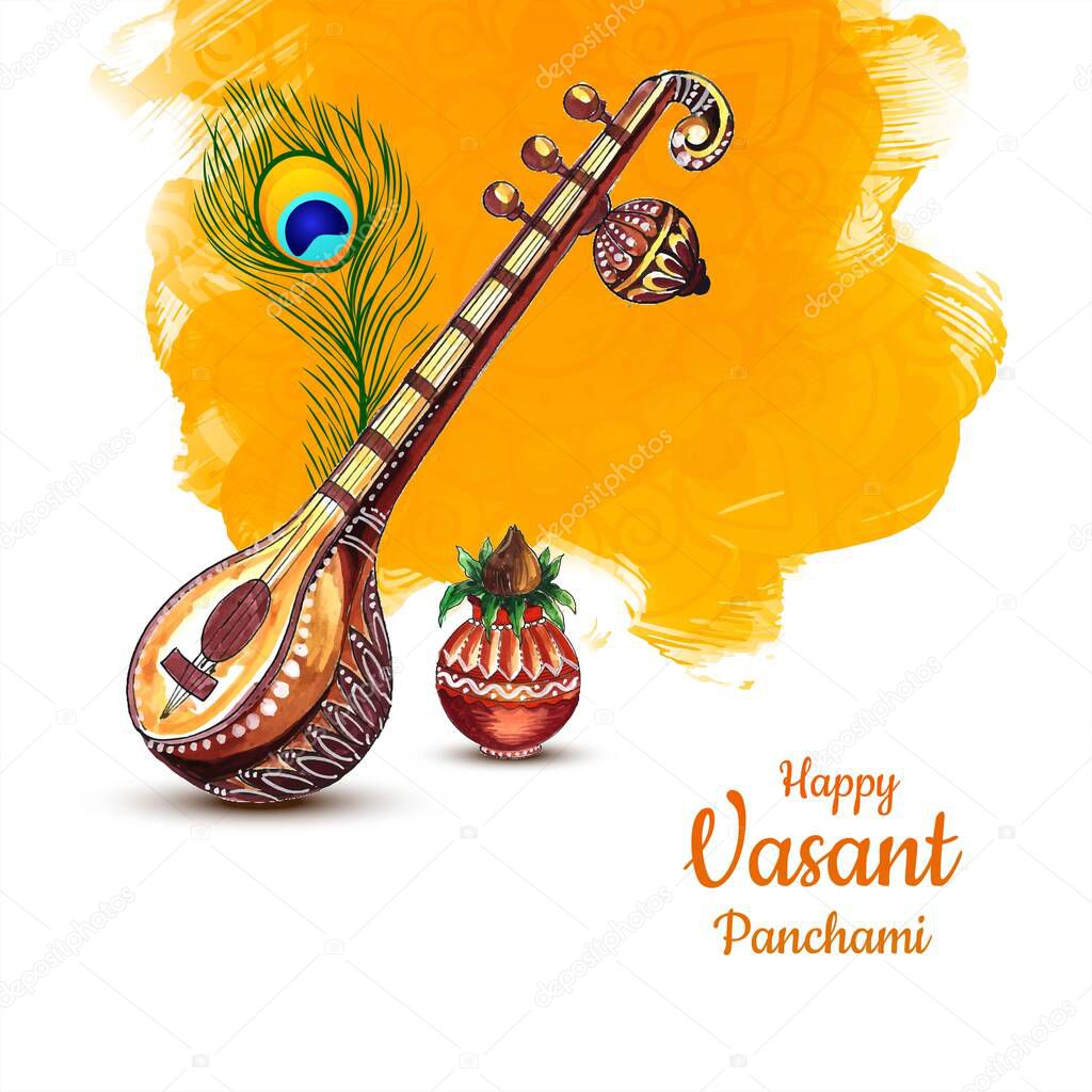 Beautiful indian festival vasant panchami card background