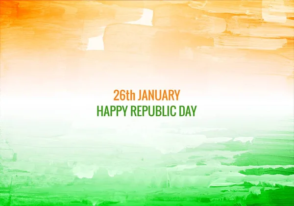 インド共和国の日のためのインドの国旗水彩の質感の背景 — ストックベクタ