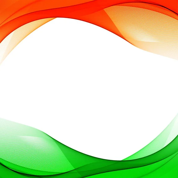 Vacker Tricolor Indian Flagga Våg Tema Bakgrund — Stock vektor