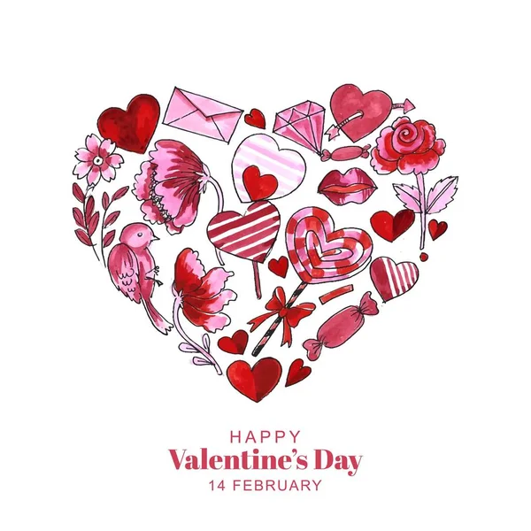 Happy Valentine Day Design Dans Contexte Romantique — Image vectorielle