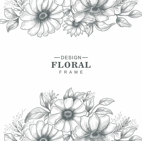 Hermosa Boda Decorativa Fondo Bosquejo Floral — Archivo Imágenes Vectoriales