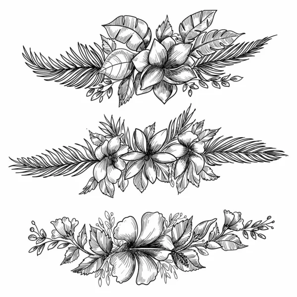 Diseño Decorativo Bosquejo Floral — Vector de stock