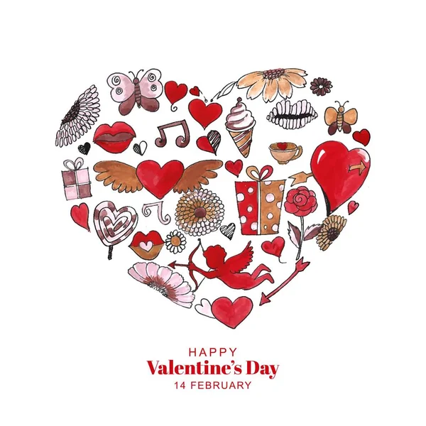 Beautiful Hearts Background Valentines Day Card Design — Stock Vector