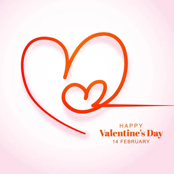 Corações Minimalistas Design Cartão Dia Dos Namorados — Vetor de Stock