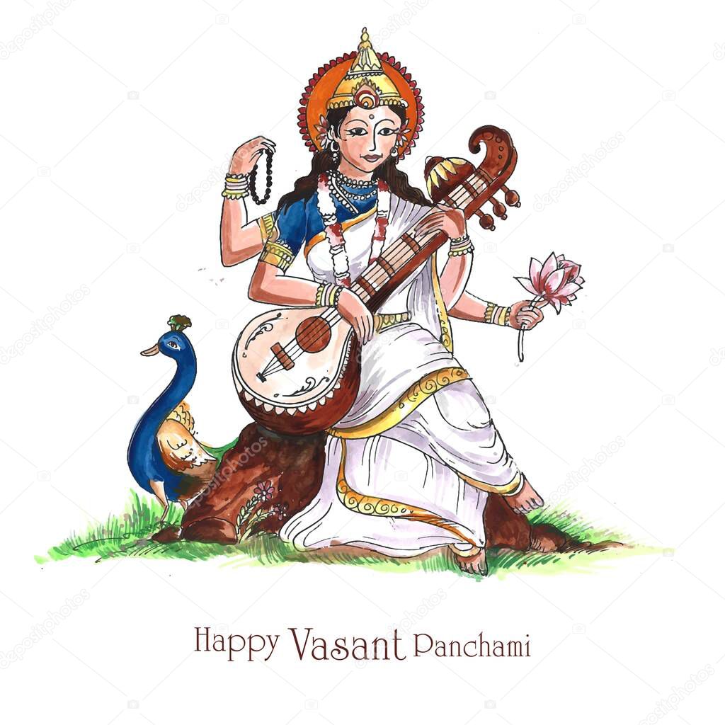 Beautiful happy vasant panchami indian festival background