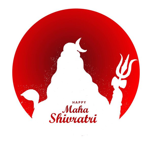 Maha shivratri for lord shiva silhouette card background