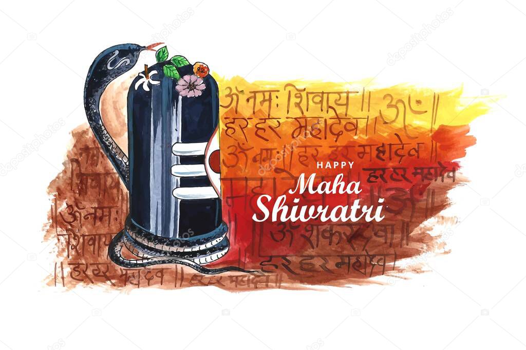 Beautiful realistic lord shiva shivling for maha shivratri festival card background